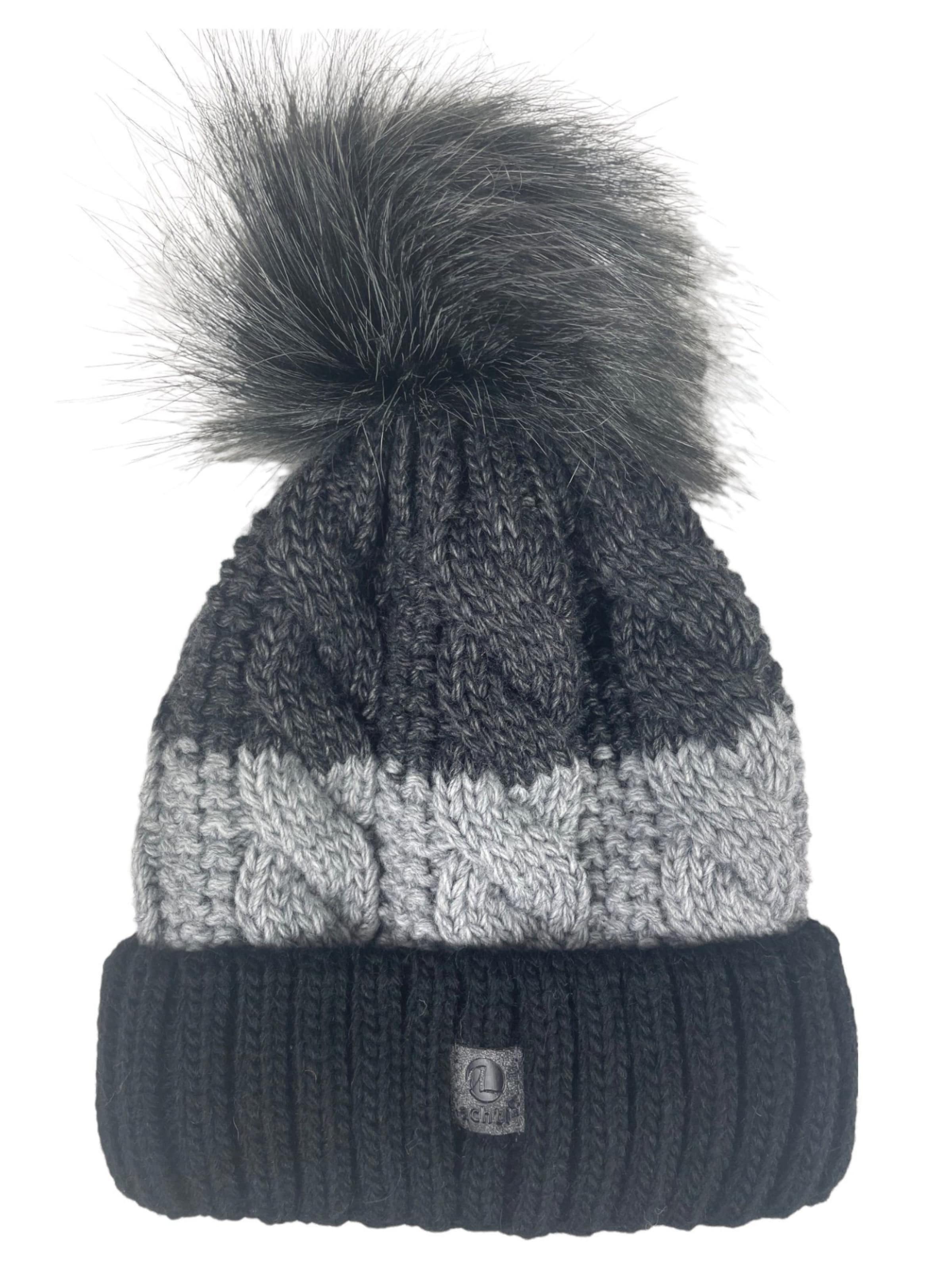 Kumixi Mütze 'Bommelmütze' in Schwarz: Vorderseite