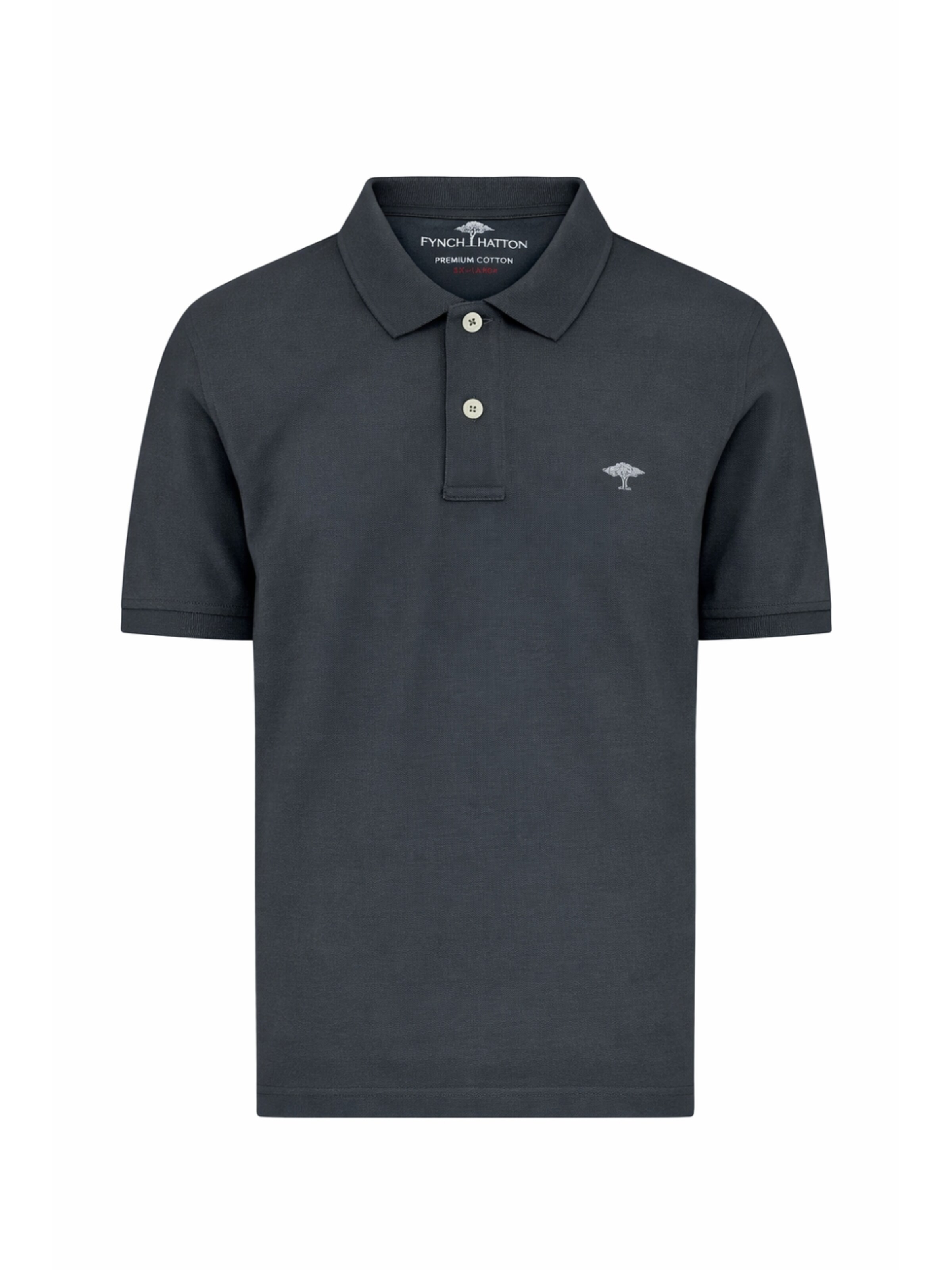 Fynch Hatton Shirt 'FYNCH-HATTON Polo-Shirt – Farbe Cement (100% Baumwolle)'‌‌‌‌‌‌‌ in Grau: Vorderseite