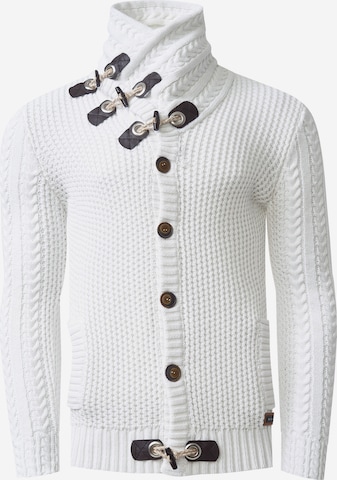 Rusty Neal Knit Cardigan in White: front