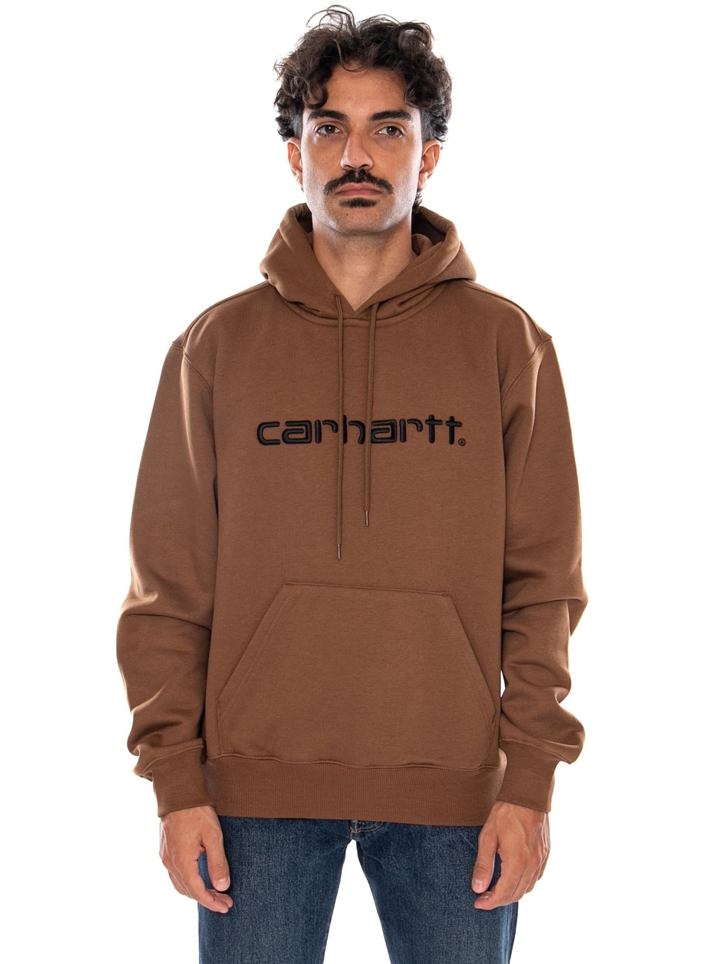 Felpa 'HOODED CARHARTT SWEAT BROWN / BLACK' di Carhartt WIP in marrone: frontale