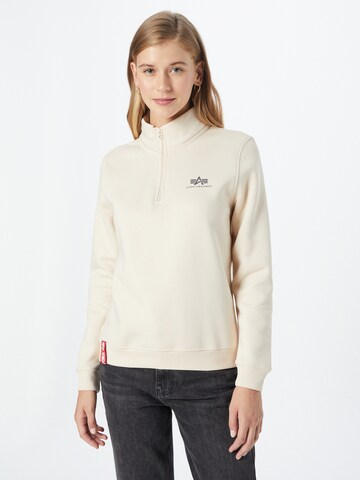 ALPHA INDUSTRIES Sweatshirt in White: front