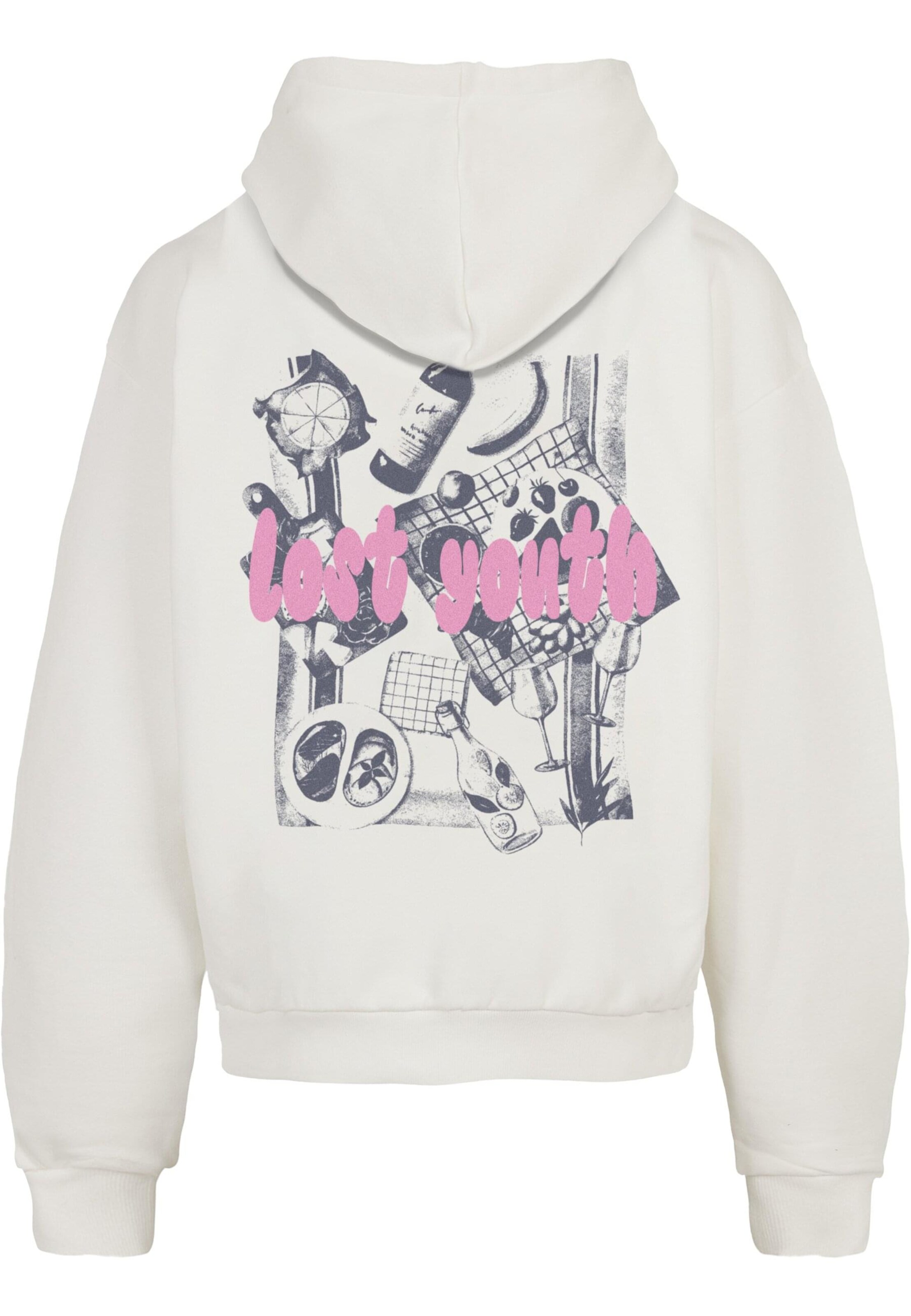 Lost Youth Μπλούζα φούτερ 'Foods & Friends' σε λευκό