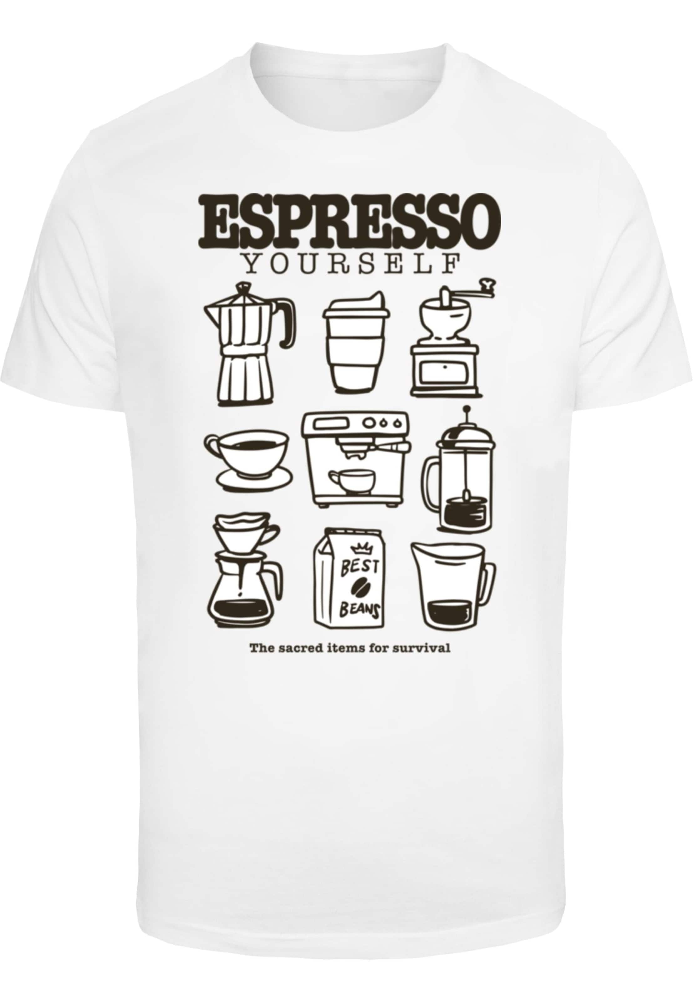 T-Shirt 'Espresso Yourself Coffee' Mister Tee en blanc : devant