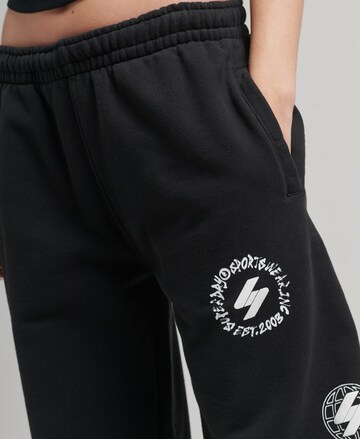 Superdry Loose fit Workout Pants 'Globe' in Black