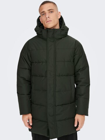 Manteau d’hiver 'CARL' Only & Sons en vert