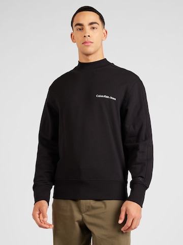 Calvin Klein Jeans Sweatshirt 'INSTITUTIONAL' in Black: front