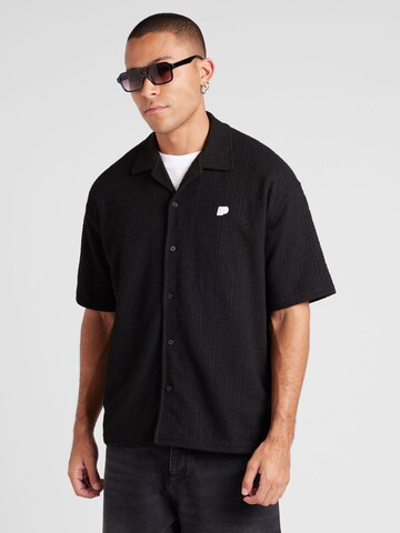 Pegador Comfort Fit Hemd 'Libco' in Schwarz: Vorderseite