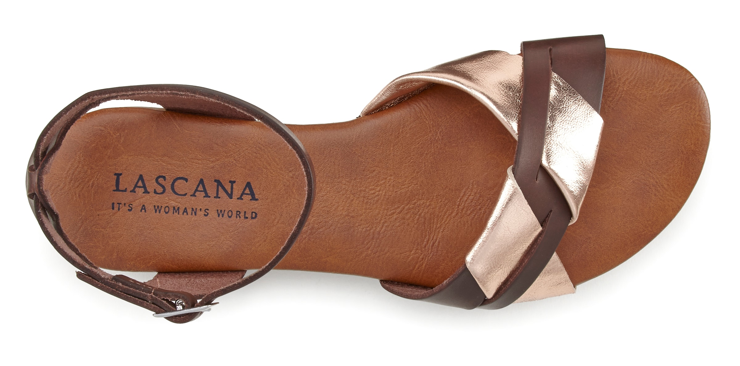 LASCANA Sandały z rzemykami w kolorze brązowy