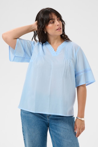 KAFFE CURVE Bluse 'Valeria' in Blau: Vorderseite