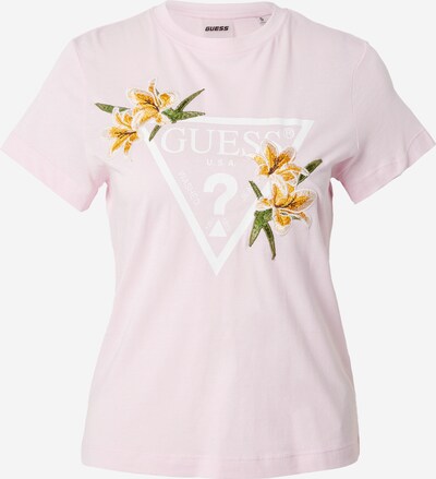 GUESS T-shirt 'ZOEY' i grön / mörkorange / rosa / vit, Produktvy