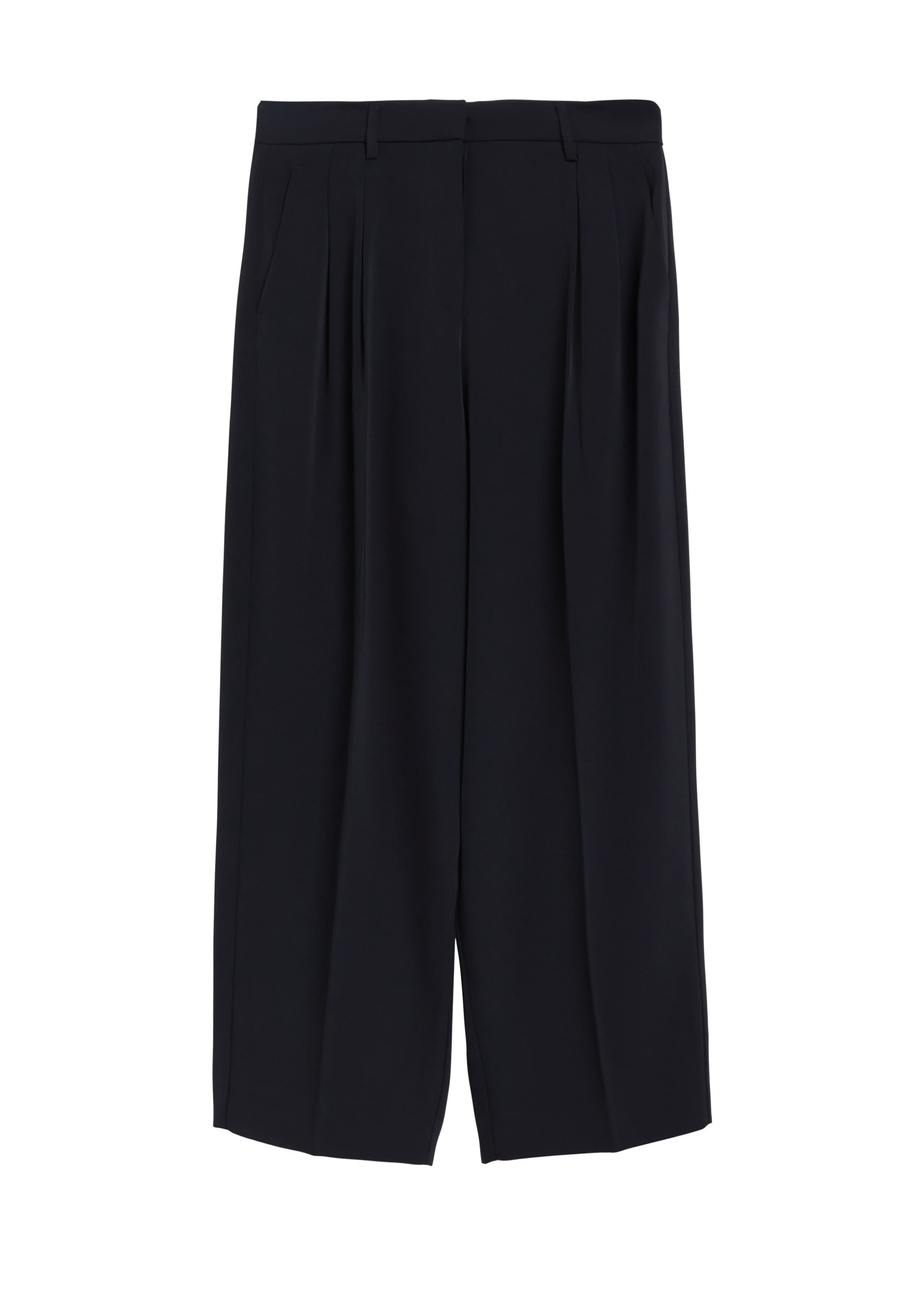 COMMA Wide leg Pleat-front trousers in Black: front