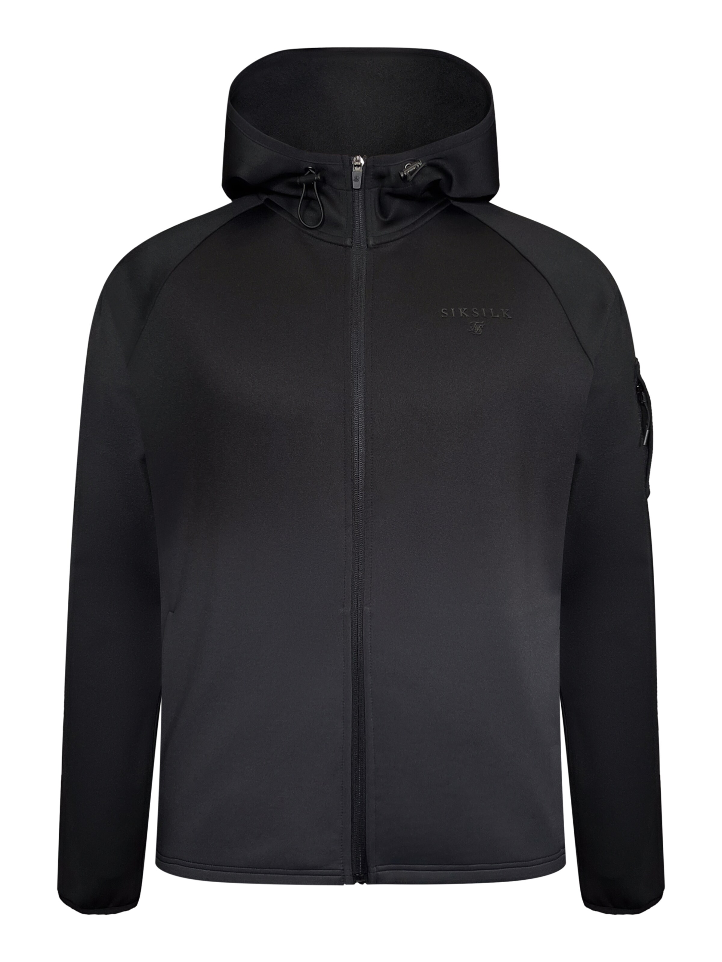 SikSilk Zip-Up Hoodie in Black: front