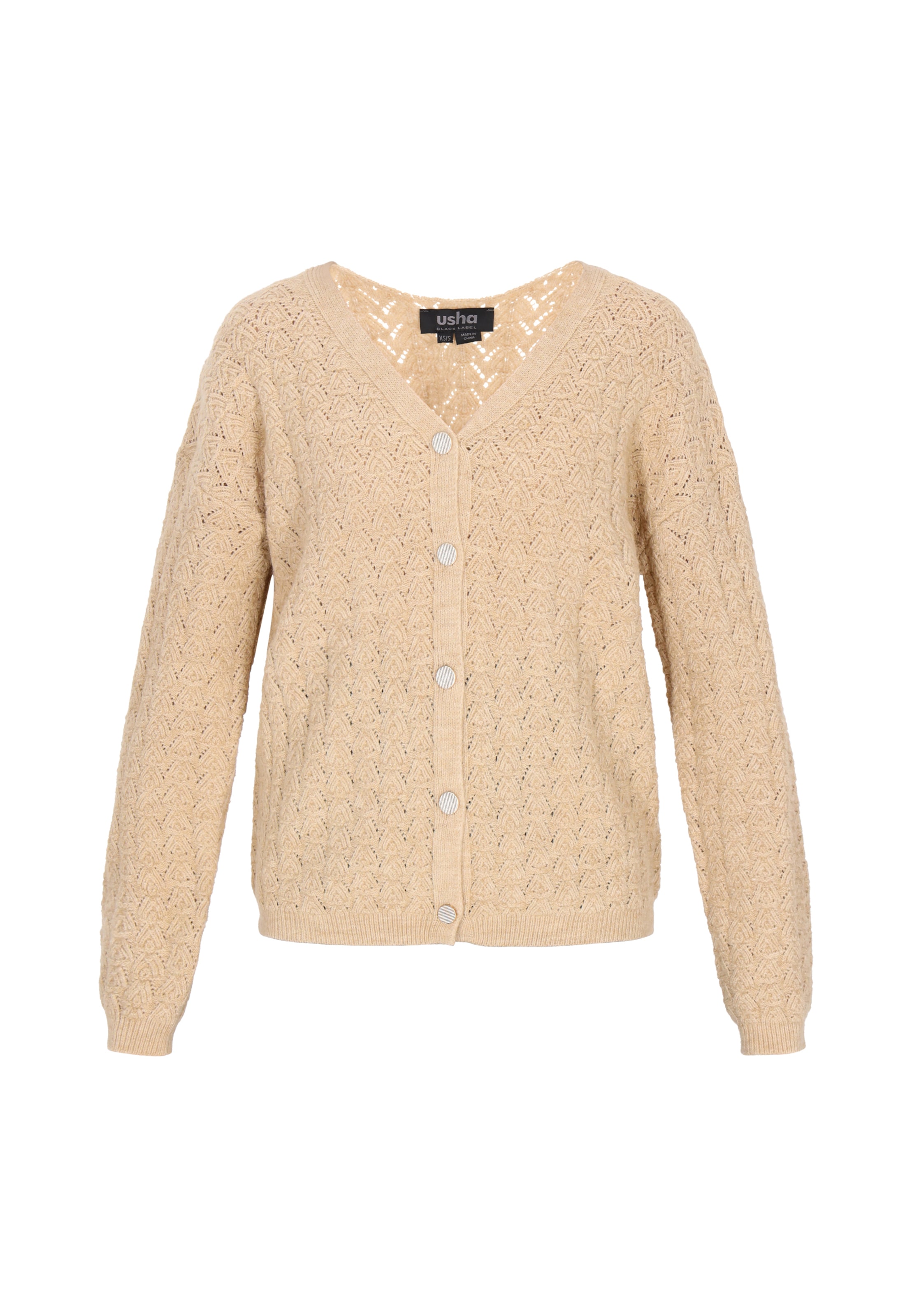 Cardigan usha BLACK LABEL en beige : devant