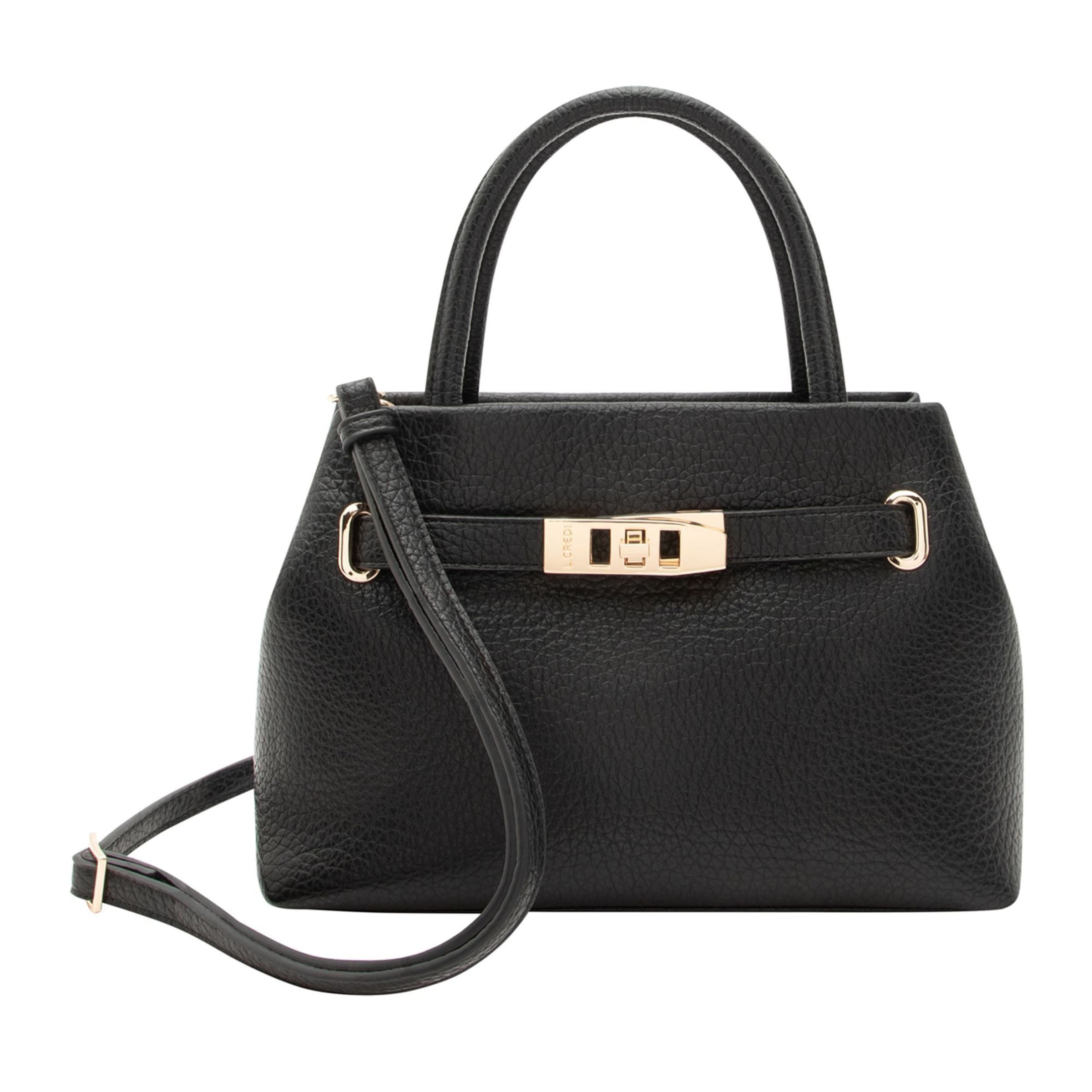 Sac bandoulière L.CREDI en noir : devant
