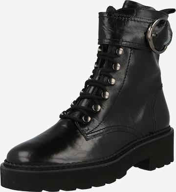 Paul Green Lace-Up Ankle Boots in Black: front