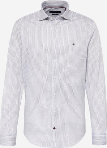 Coupe slim Chemise Tommy Hilfiger Tailored en gris : devant