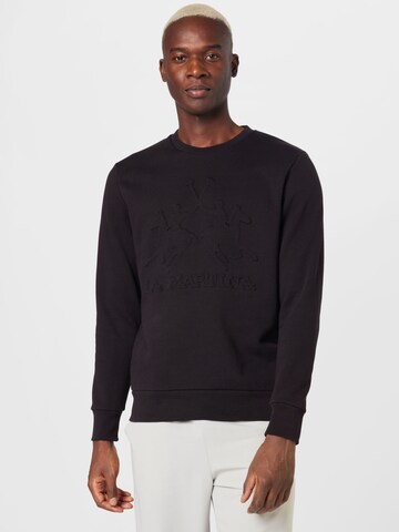 La Martina Sweatshirt in Black: front