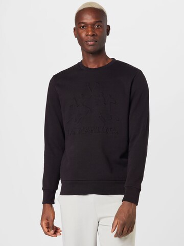 La Martina Sweatshirt in Zwart: voorkant