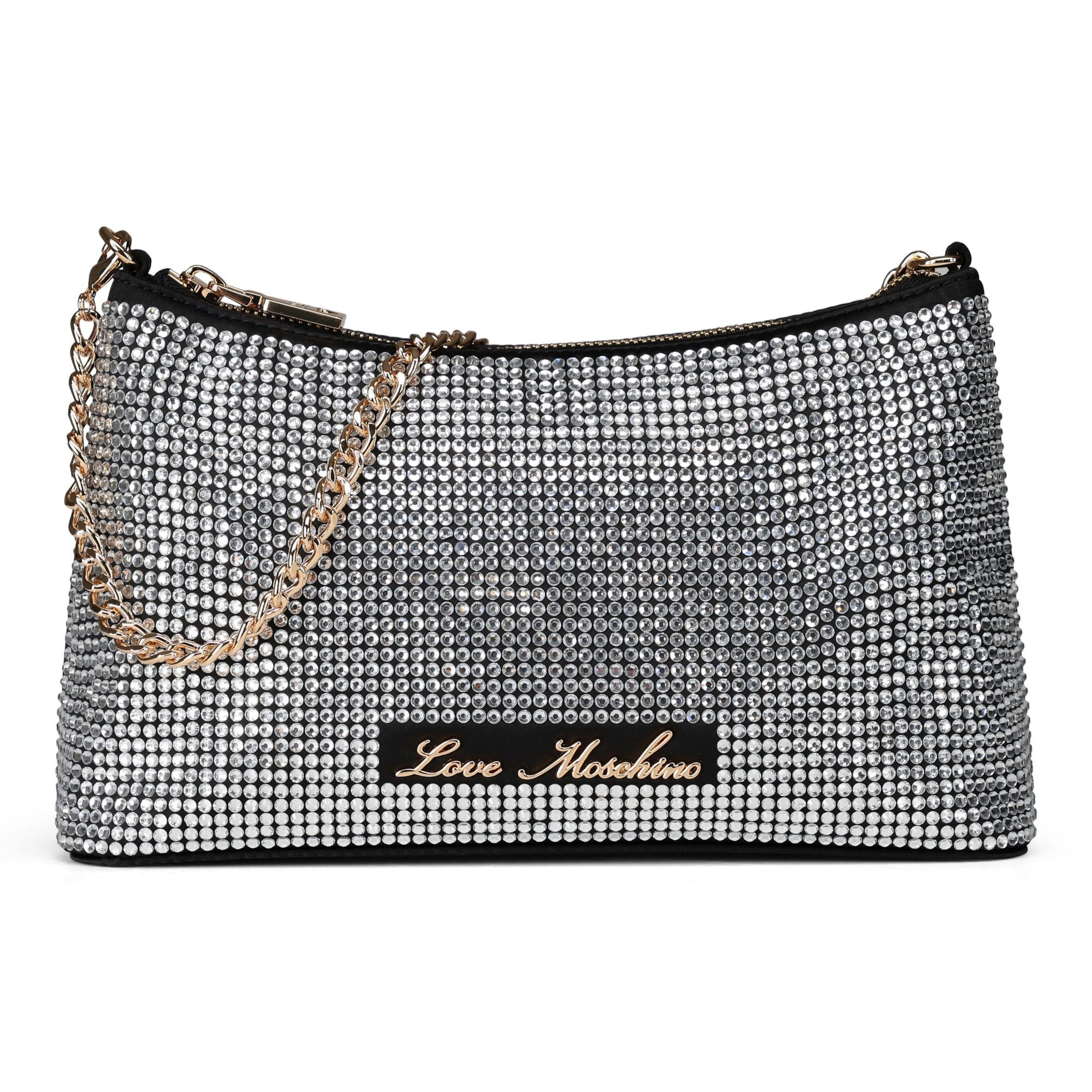 Love Moschino Schultertasche in Silber: Vorderseite