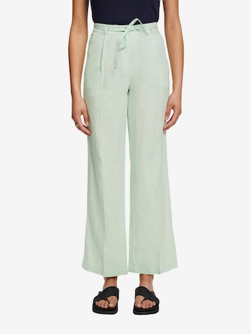 Wide Leg Pantalon à plis ESPRIT en vert