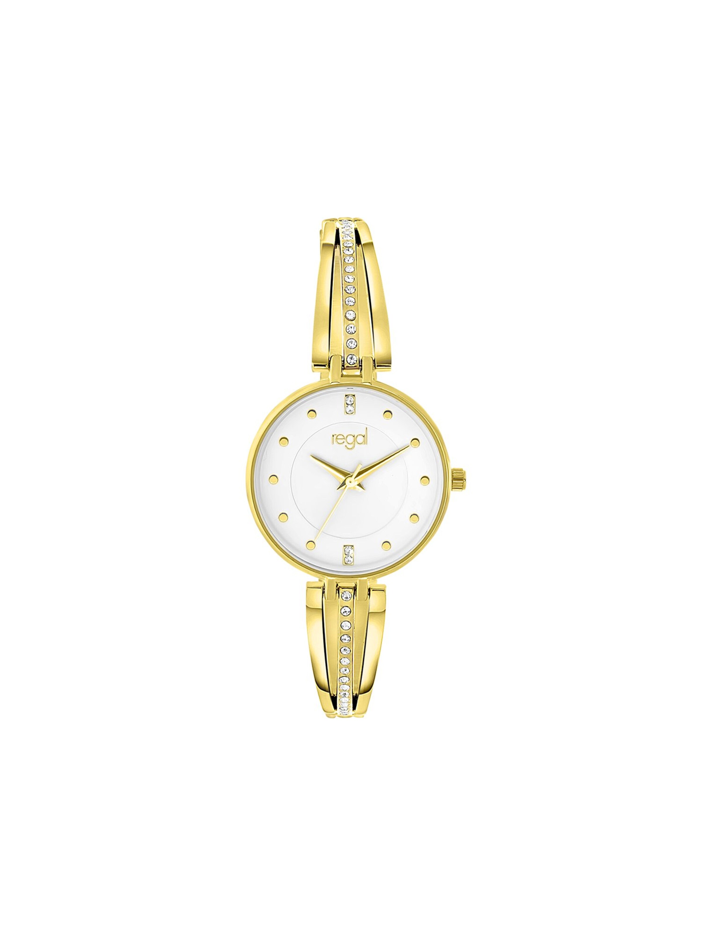 Lucardi Analoguhr in Gold: Vorderseite