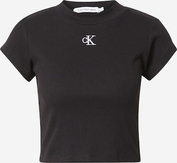 Calvin Klein Jeans تقليدي قميص بلون أسود: الأمام