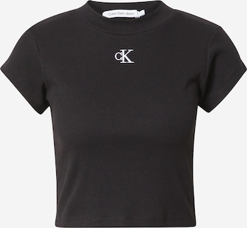 Calvin Klein Jeans - Regular Camisa em preto: frente