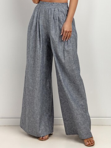 TESSITA Wide Leg Hose in Blau: Vorderseite