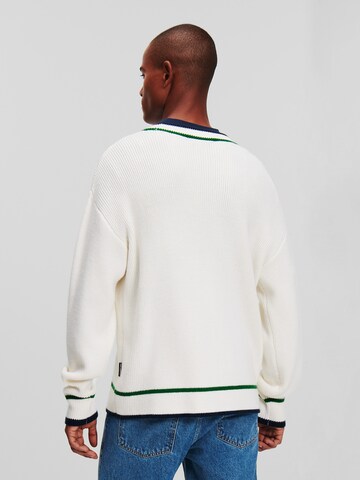 Karl Lagerfeld Knit cardigan ' Varsity ' in White