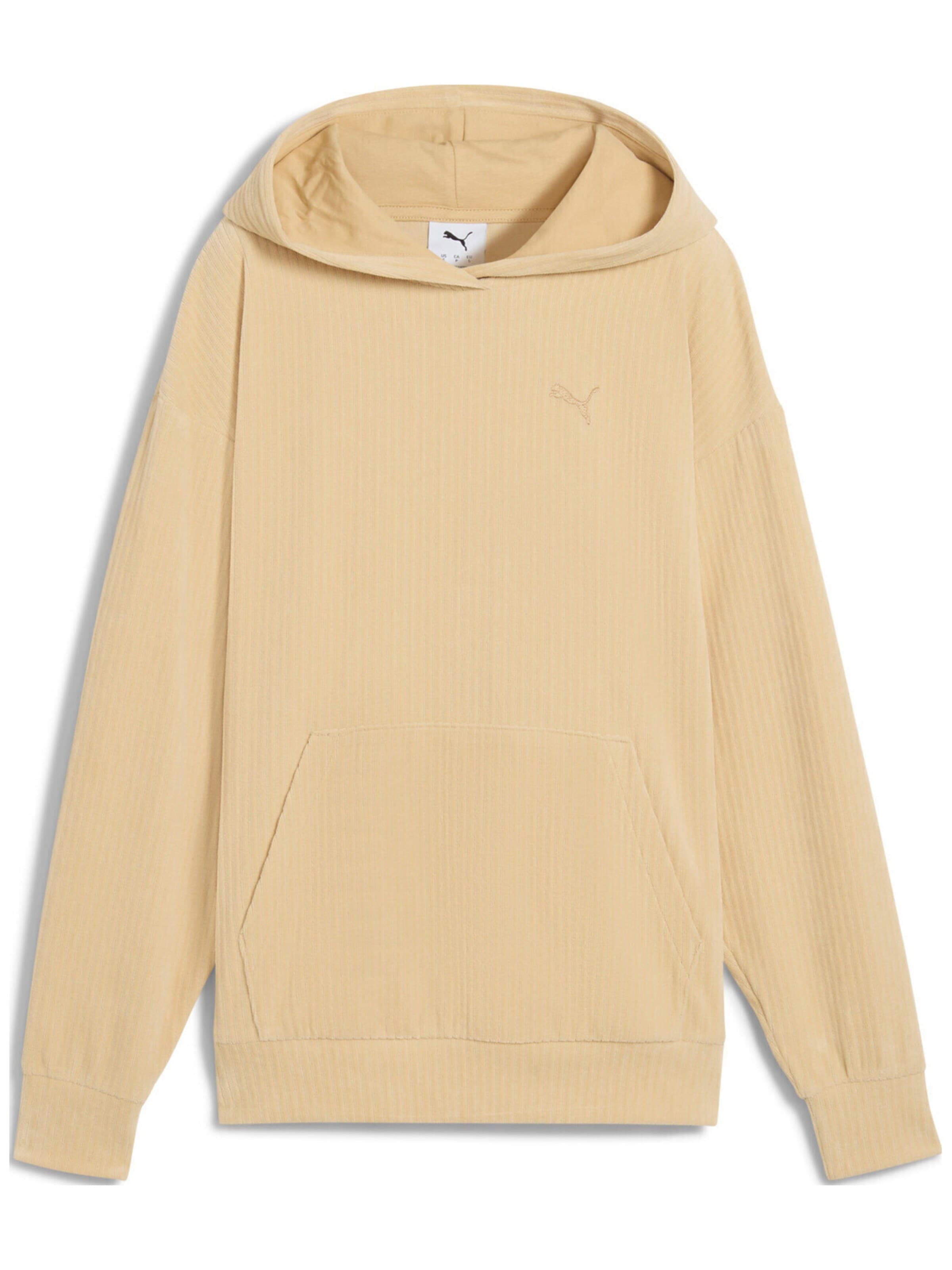 PUMA - Sudadera con cremallera 'Puma Ess Elevated Comfort Velour Rib Hoodie' en beige