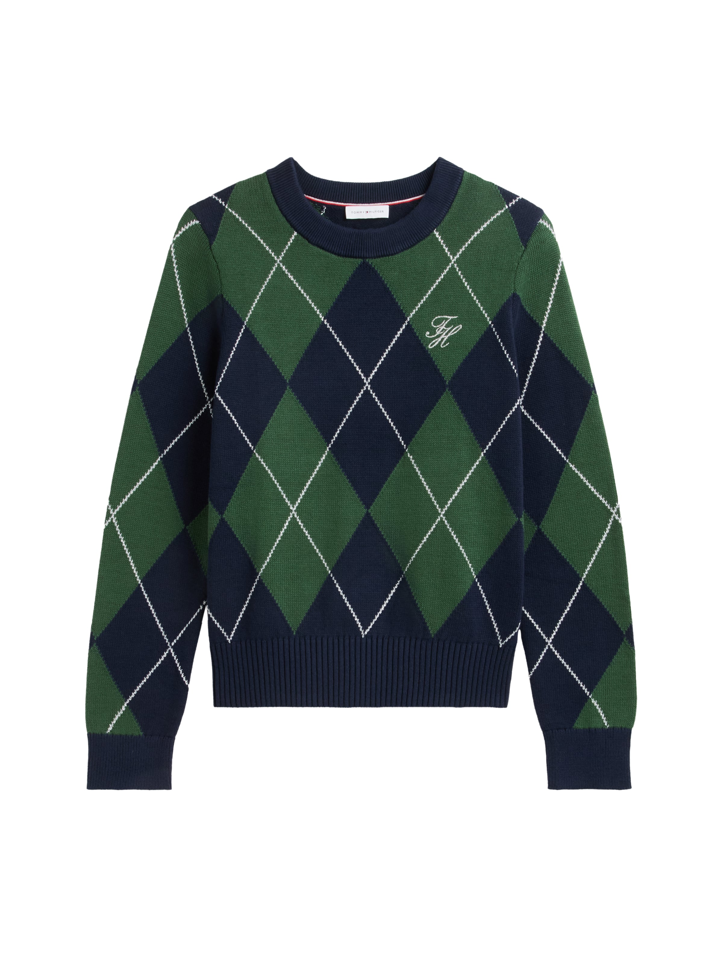 Pull-over TOMMY HILFIGER en vert : devant