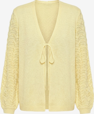 MIAMODA Gebreid vest in Geel: voorkant