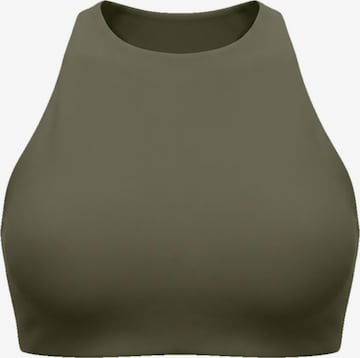 Lifters High neck Sports Bra in Green: front