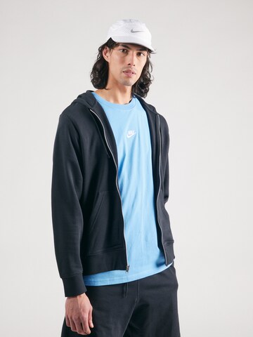 Nike Sportswear Tréning dzseki 'Club Fleece' - fekete: elől