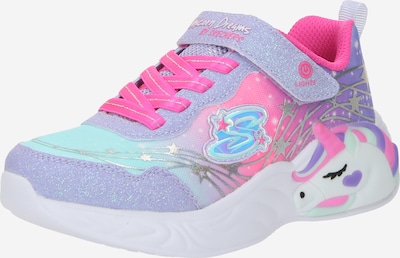 SKECHERS Brīvā laika apavi 'UNICORN DREAMS - WISHFUL MAGIC', krāsa - ūdenszils / debesu lillā / neona rozā / Sudrabs, Preces skats