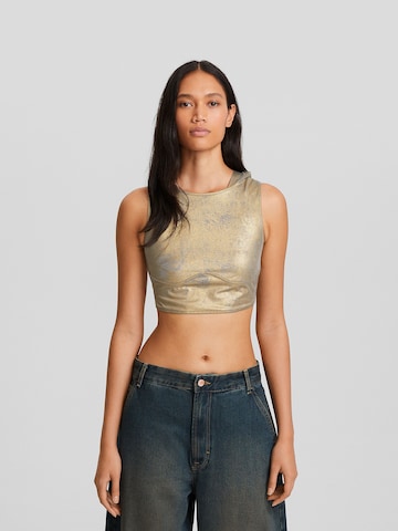 Bershka Top in Gold: front