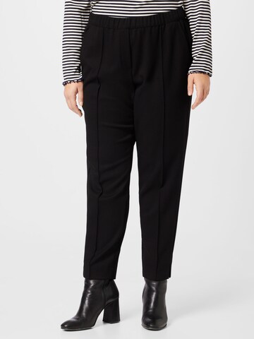 SAMOON Regular Pleated Pants 'Greta' in Black: front