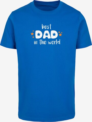 Merchcode Shirt 'Fathers Day - Best Dad In The World' in Blauw: voorkant