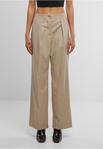 SECOND FEMALE Wide Leg Bundfaltenhose in Beige