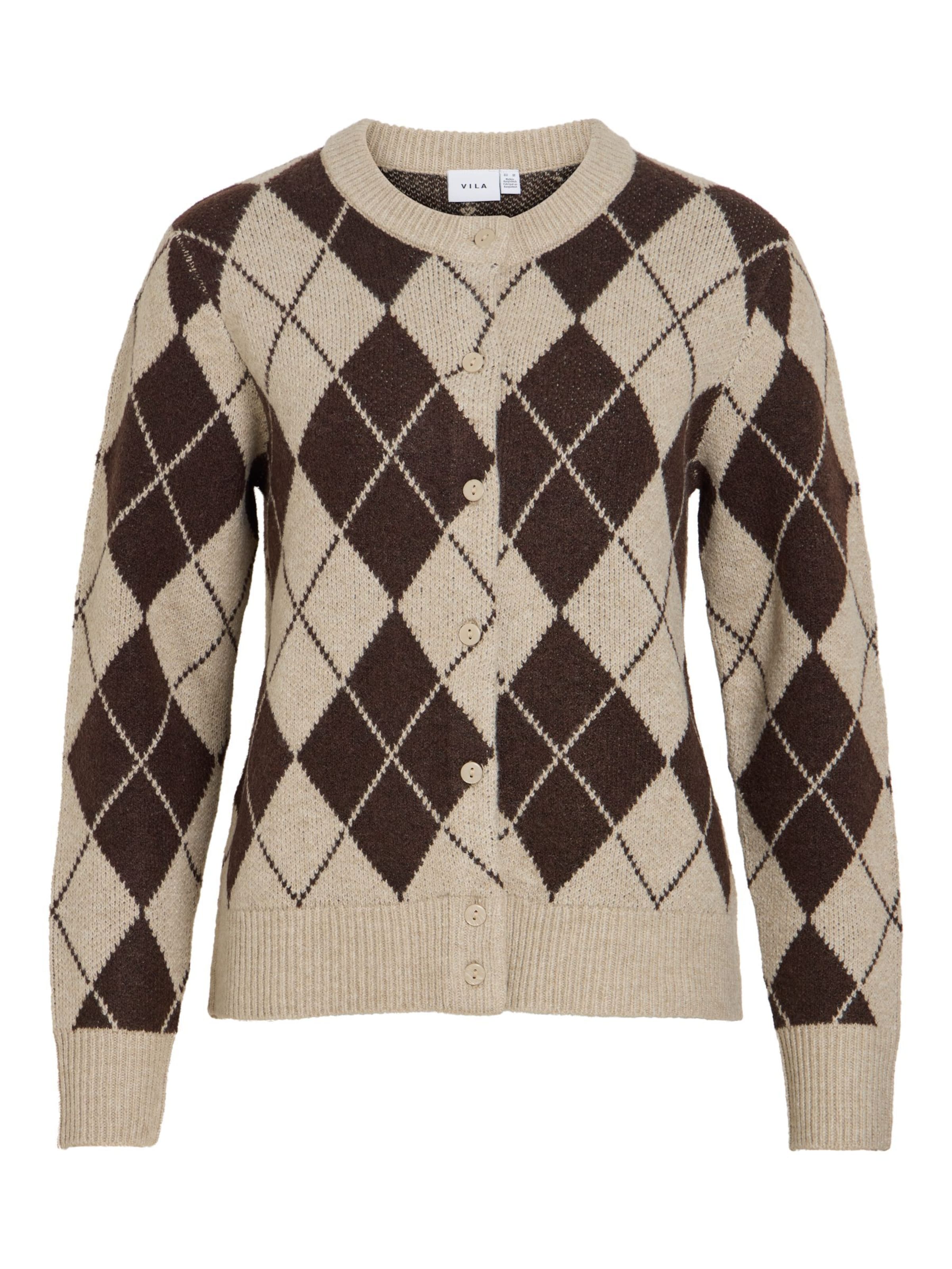 VILA Knit Cardigan 'AGGIE' in M in Beige / Brown, Item view