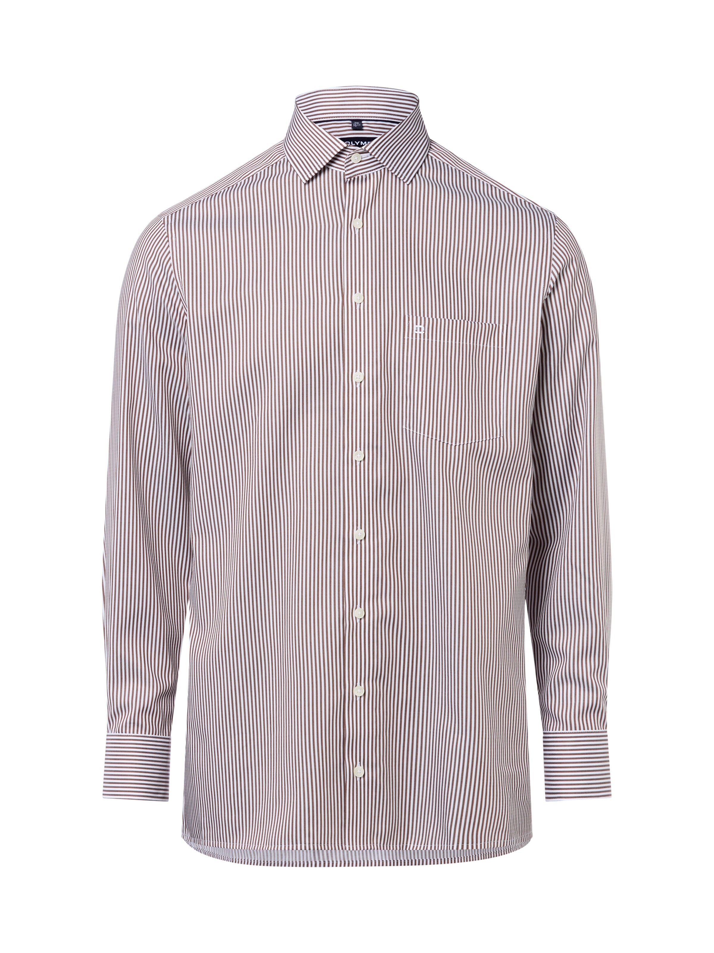 OLYMP Regular Fit Businesshemd in Braun: Vorderseite