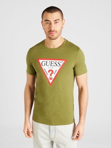 žalia GUESS Marškinėliai: priekis