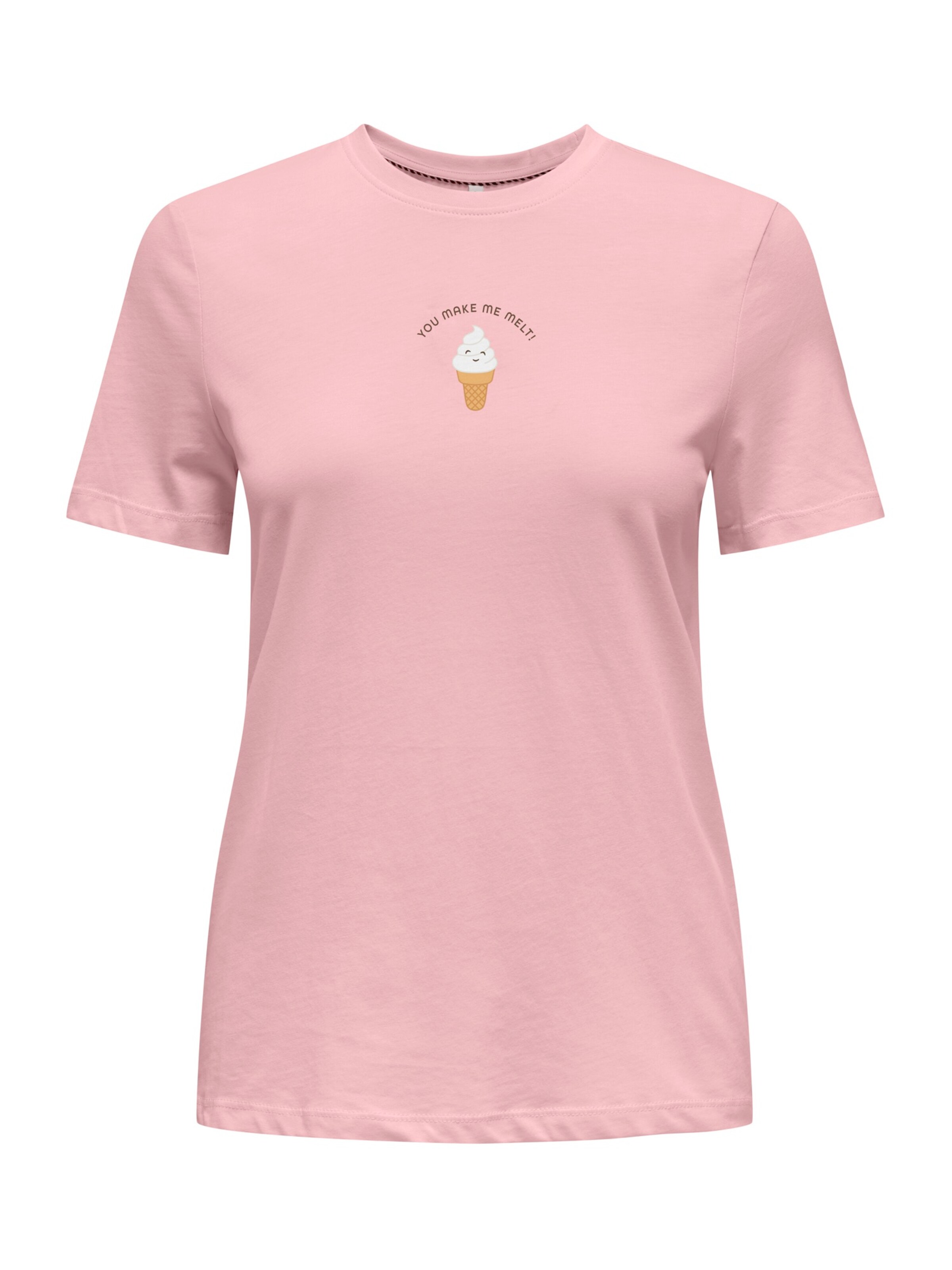 ONLY T-Shirt 'ONLFOODIE' in karamell / dunkelbraun / pitaya / weiß, Produktansicht