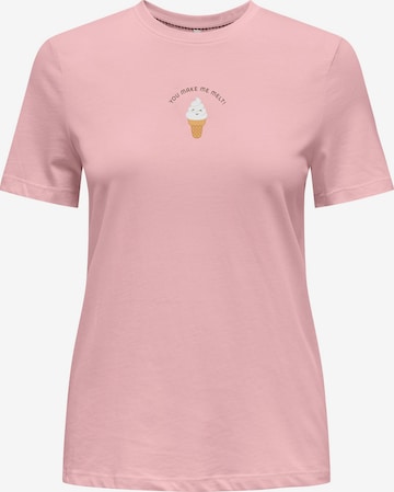 ONLY - Camiseta 'ONLFOODIE' en rosa: frente