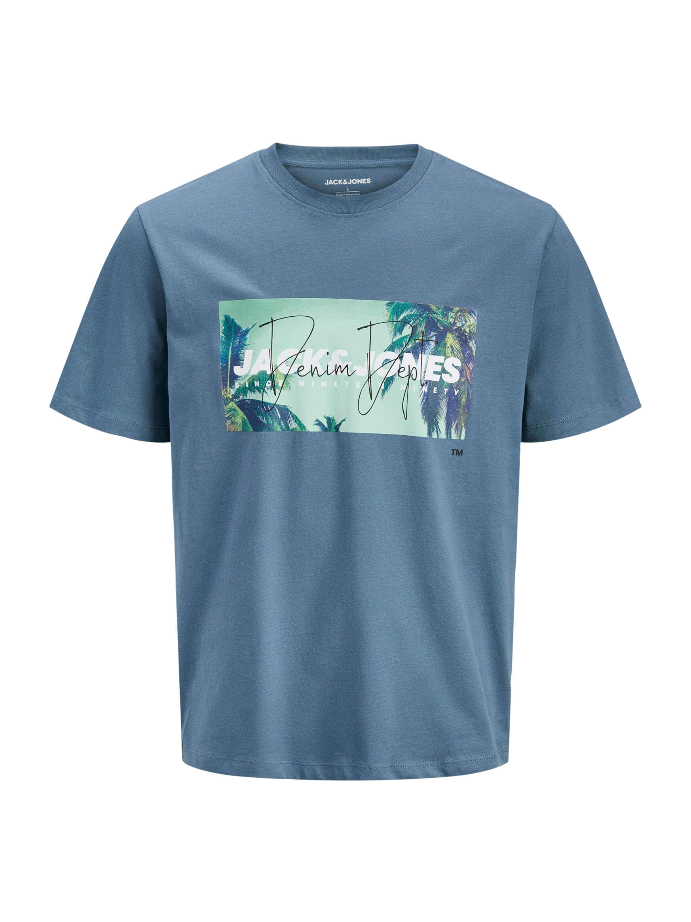 Jack & Jones Plus - Camiseta 'JJINDIANA' en azul: frente