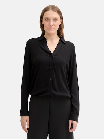 TOM TAILOR Blouse in Zwart: voorkant