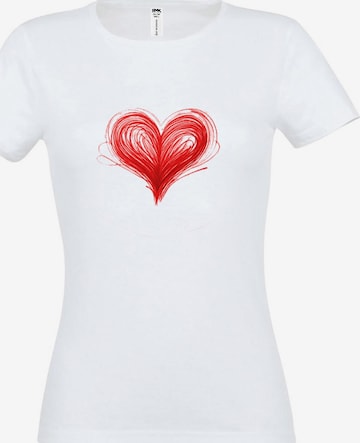RMK Shirt 'Basic Rundhals Herz' in White: front