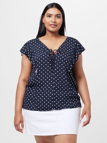 Camicia da donna 'OLLI' di Object Curve in blu: frontale