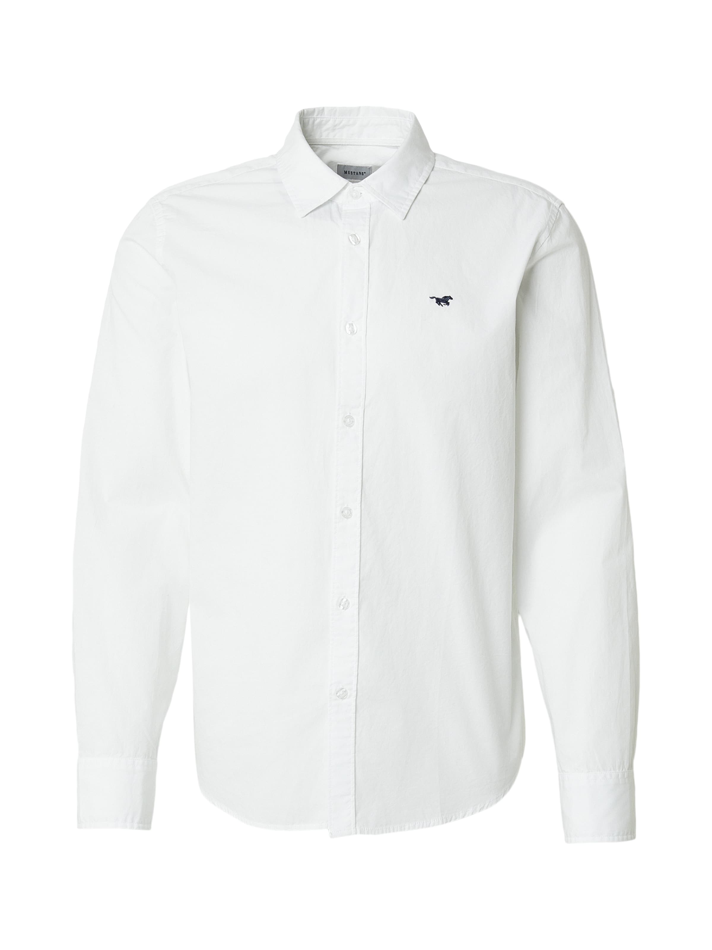 balts MUSTANG Slim fit Biroja krekls 'Style Canton': no priekšpuses