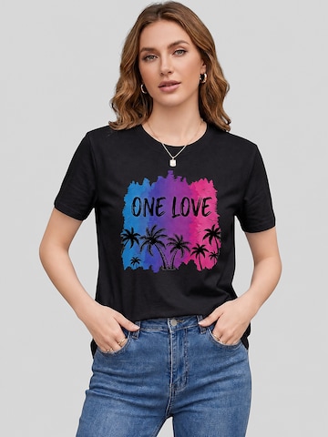 T-shirt 'Women's Short Sleeve Shirt Summer Tops' LapaPlus en noir : devant